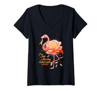 Mujer Esclerosis múltiple I Todavía en pie Flamingo MS Warrior Camiseta Cuello V