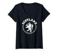 Mujer Escocia Donde Nacen los Guerreros Camiseta Cuello V