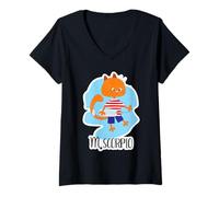 Mujer Escorpio Signo del Zodíaco Lindo Gato Astrología Horóscopo Camiseta Cuello V