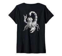 Mujer Escorpión Festival Band Cool Scorpion Retro Rock Music Lover Camiseta Cuello V