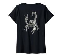 Mujer Escorpión Festival Band Cool Scorpion Retro Rock Music Lover Camiseta Cuello V