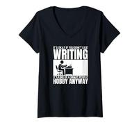 Mujer Escribir es para gente inteligente Autor Escritor divertido Camiseta Cuello V