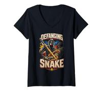 Mujer Escrima Arnis Artes Marciales Defanging The Snake Camiseta Cuello V