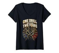 Mujer Escrima Arnis Artes Marciales One Drill Became Two Hours Camiseta Cuello V