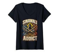 Mujer Escrima Arnis Artes Marciales Sinawali Camiseta Cuello V