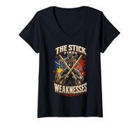 Mujer Escrima Arnis Artes Marciales The Stick Finds Weakness Camiseta Cuello V
