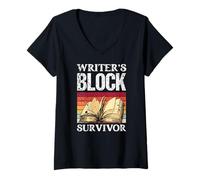 Mujer Escritor Arte Para Hombres Mujeres Novela Escritura Poeta Publicado Autor Camiseta Cuello V
