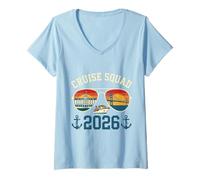 Mujer Escuadrón de cruceros Viaje de Vacaciones a la Isla Mackinac 2026 Camiseta Cuello V
