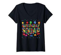 Mujer Escuadrón de cumpleaños Maestro Constructor de Ladrillos Edificio de Ladrillos Camiseta Cuello V