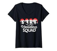 Mujer ESCUADRÓN DE Vacaciones Tlaib AOC Omar Pressley A.O.C. Meme de Navidad Camiseta Cuello V