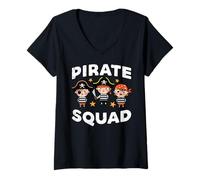 Mujer Escuadrón Pirata Lindo Equipo a Juego para niños y niñas pequeños Camiseta Cuello V
