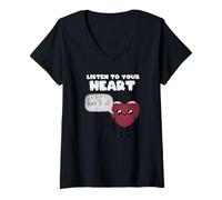 Mujer Escucha a tu corazón Camiseta Cuello V