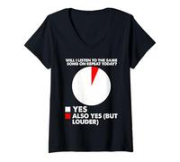 Mujer Escucha la misma canción Amante de la música del humor autodeprecante Camiseta Cuello V