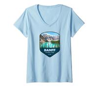 Mujer Escudo Parque Nacional Banff Camiseta Cuello V