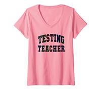 Mujer Escuela Testing Maestro Modo de día de Prueba en el Modo ELA Stem Activado Camiseta Cuello V