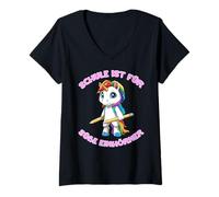 Mujer Escuela Unicornio Yo Vengo Escuela Inscripción Niña Camiseta Cuello V