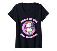Mujer Escuela Unicornio Yo Vengo Matrícula Escolar Unicornio Camiseta Cuello V