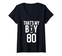 Mujer Ese es mi Chico de fútbol número 80 Camiseta Cuello V
