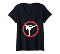 Mujer Esencia de artes marciales de karate Camiseta Cuello V