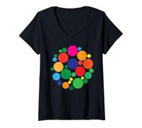 Mujer Esencial para el Día Internacional del Lunar Rainbow Camiseta Cuello V