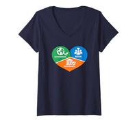 Mujer ESG Gobernanza Social Ambiental Corazón Camiseta Cuello V