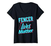 Mujer Esgrima es Vida Frase de Humor y Parodia Camiseta Cuello V