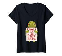 Mujer Eslizón Orejirrojo Save The Red Eared Slider Camiseta Cuello V