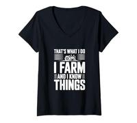 Mujer Eso es lo Que Hago Cultivo y sé Cosas Camiseta Cuello V