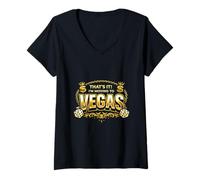 Mujer Eso es lo Que me Mudo a Las Vegas Estilo audaz Divertido Viaje Camiseta Cuello V