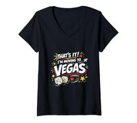 Mujer Eso es lo Que me Mudo a Las Vegas Estilo audaz Divertido Viaje Camiseta Cuello V