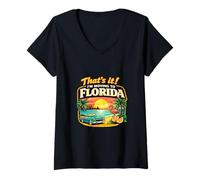 Mujer Eso es Todo, me mudaré a Florida Humor de Viaje Divertido Reubicarse Camiseta Cuello V