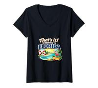 Mujer Eso es Todo, me mudaré a Florida Humor de Viaje Divertido Reubicarse Camiseta Cuello V