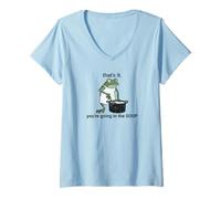 Mujer Eso es Todo. Vas a la Sopa Funny Frog Cooking Camiseta Cuello V