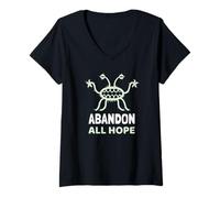 Mujer Espagueti Volador Monstruo Dante Abandonar Toda Esperanza Pastafari Camiseta Cuello V