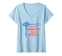 Mujer Espaguetis Más Espaguetis Menos Upsetti Comida Divertida Aliment Camiseta Cuello V