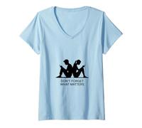 Mujer Espalda con espalda, pantalla a pantalla. La realidad del mundo actual Camiseta Cuello V