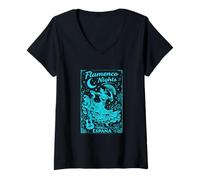 Mujer España Baile Flamenco Sevilla Andalucía Barcelona Camiseta Cuello V