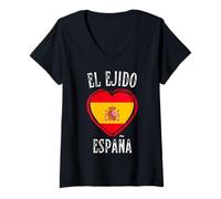 Mujer España Flag Heart El Ejido City Camiseta Cuello V