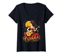Mujer España Flamenco Sevilla Andalucía Barcelona Hombre Camiseta Cuello V