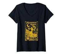Mujer España Flamenco Sevilla Andalucía Barcelona Hombre Camiseta Cuello V