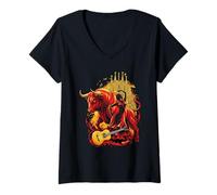 Mujer España Flamenco Sevilla Andalucía Barcelona Hombre Camiseta Cuello V