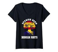 Mujer Español Nacido Raíces Bosnia España Bosnia Y Herzegovina Camiseta Cuello V