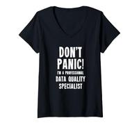Mujer Especialista en Calidad de Datos Camiseta Cuello V