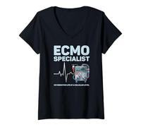 Mujer Especialista en ECMO Terapeuta respiratorio Enfermero de UCI Camiseta Cuello V