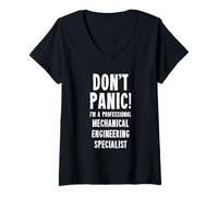 Mujer Especialista en ingeniería mecánica Camiseta Cuello V