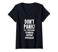 Mujer Especialista en Soporte técnico Camiseta Cuello V