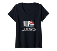 Mujer Especialistas en ventilación Coil Me Maybe Funny Técnicos de HVAC Camiseta Cuello V