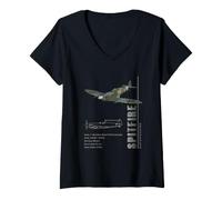 Mujer Especificaciones del Supermarine Spitfire, Caza de la RAF Camiseta Cuello V
