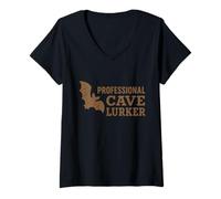 Mujer Espeleología Cueva Ciencia Espeleología Estudiante Geología Trabajo de campo Camiseta Cuello V