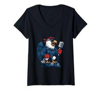 Mujer Espíritu Nacional Águila de Sonido Camiseta Cuello V